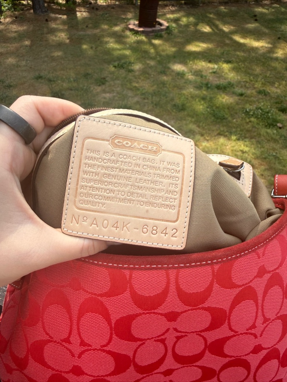 Coach Red Signature Jacquard Saddle Shoulder Bag - Picture 7 of 7